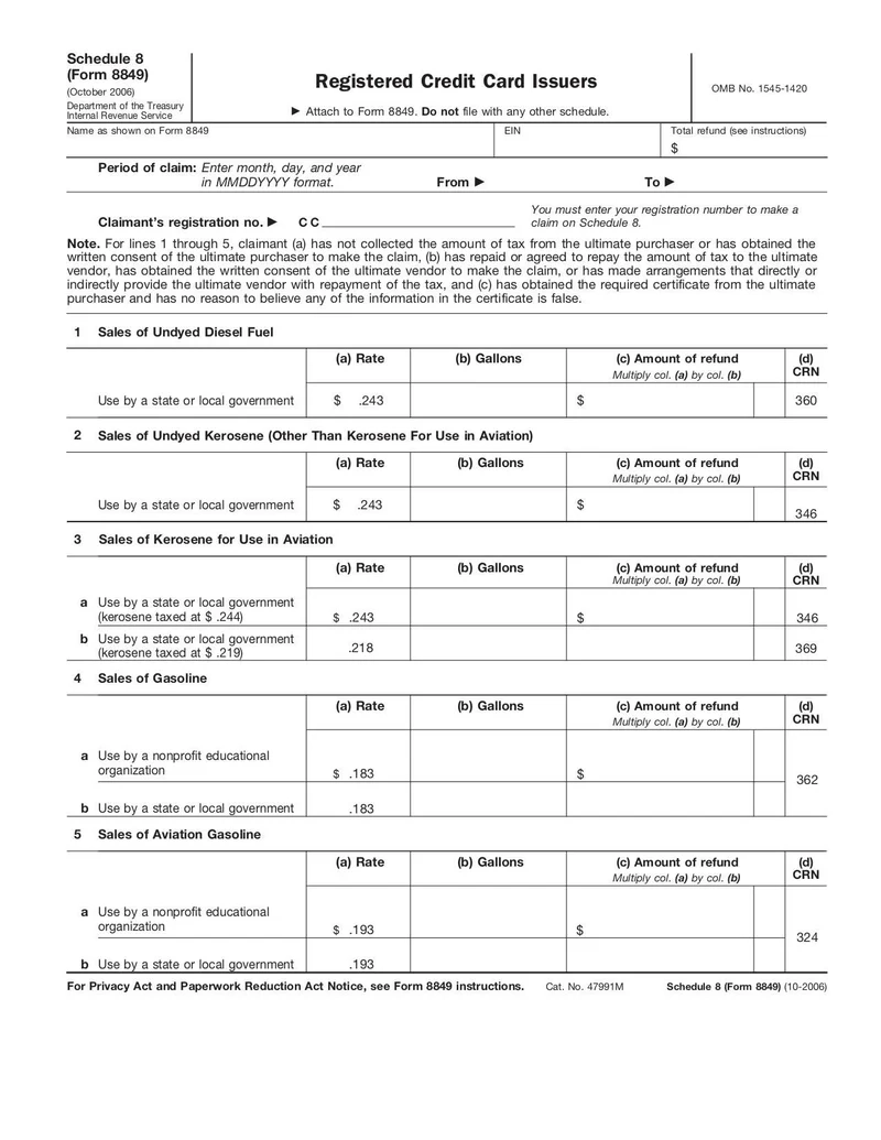 Form 8849 Schedule 8 Fill And Sign Online With Lumin