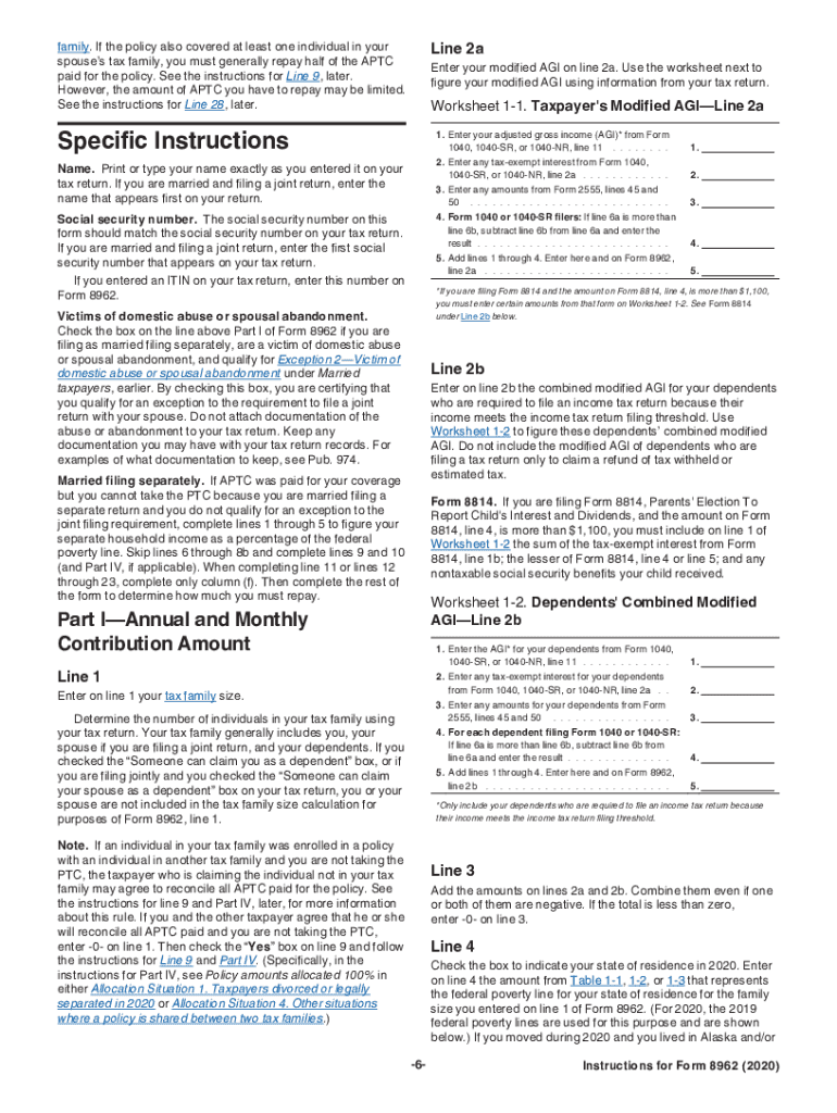 Irs Form 8962 Printable