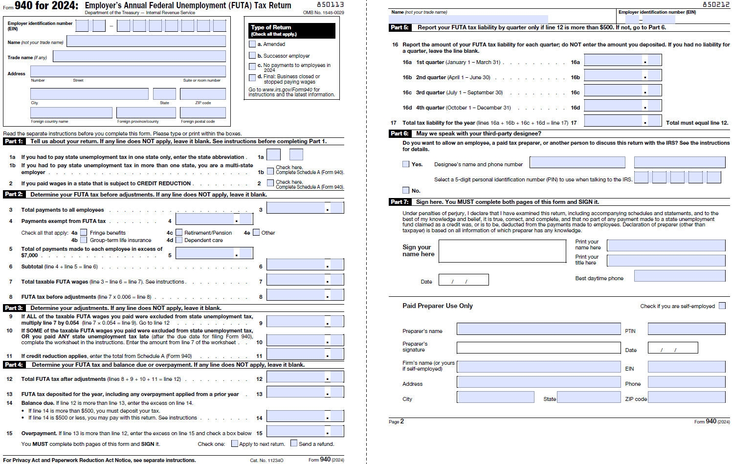 Irs Form 940 2021
