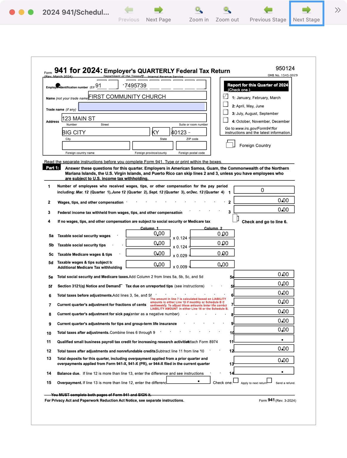 Form 2024 941