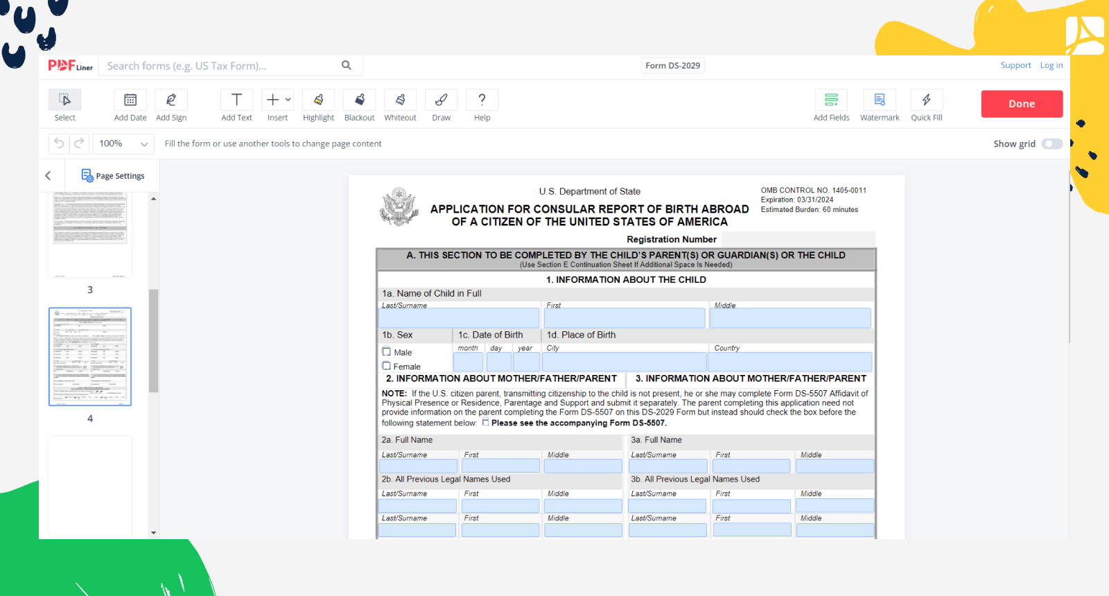 Ds 2029 Form Online