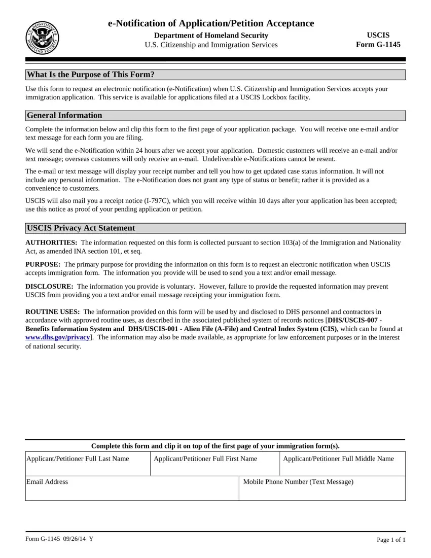 What Is Form G-1145 Uscis