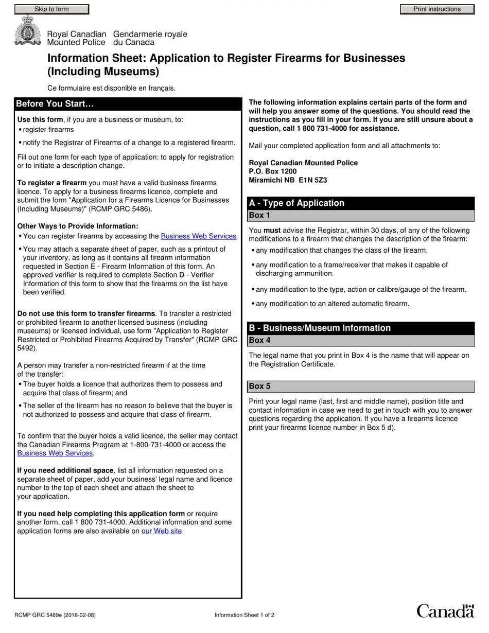 Form RCMP GRC5489 Fill Out Sign Online And Download Fillable 