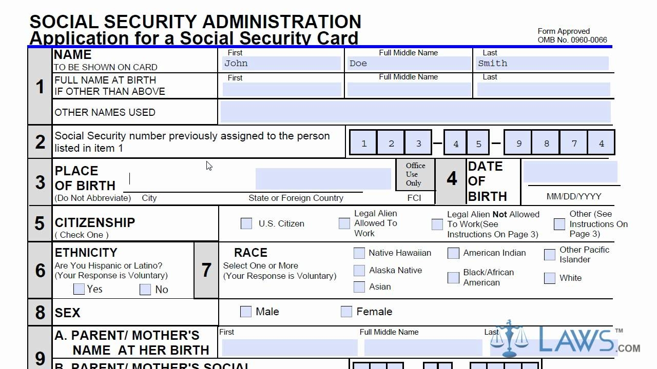 Ss Form 5 Fillable