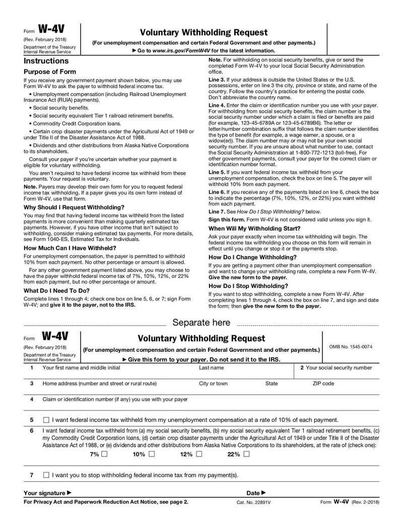 Irs Form W 4v 2025