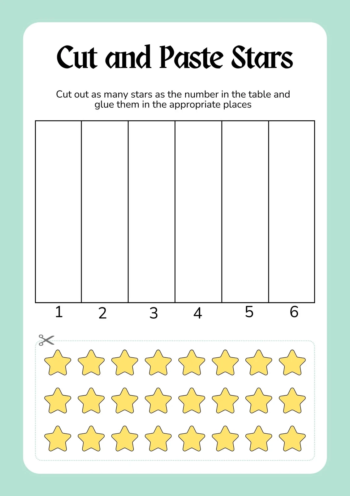 Cut And Paste Printable Worksheets Grade 1