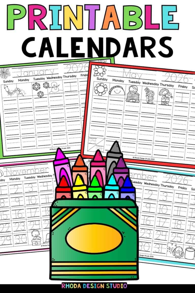 Free 2026 Traceable And Fillable Calendars For Kids