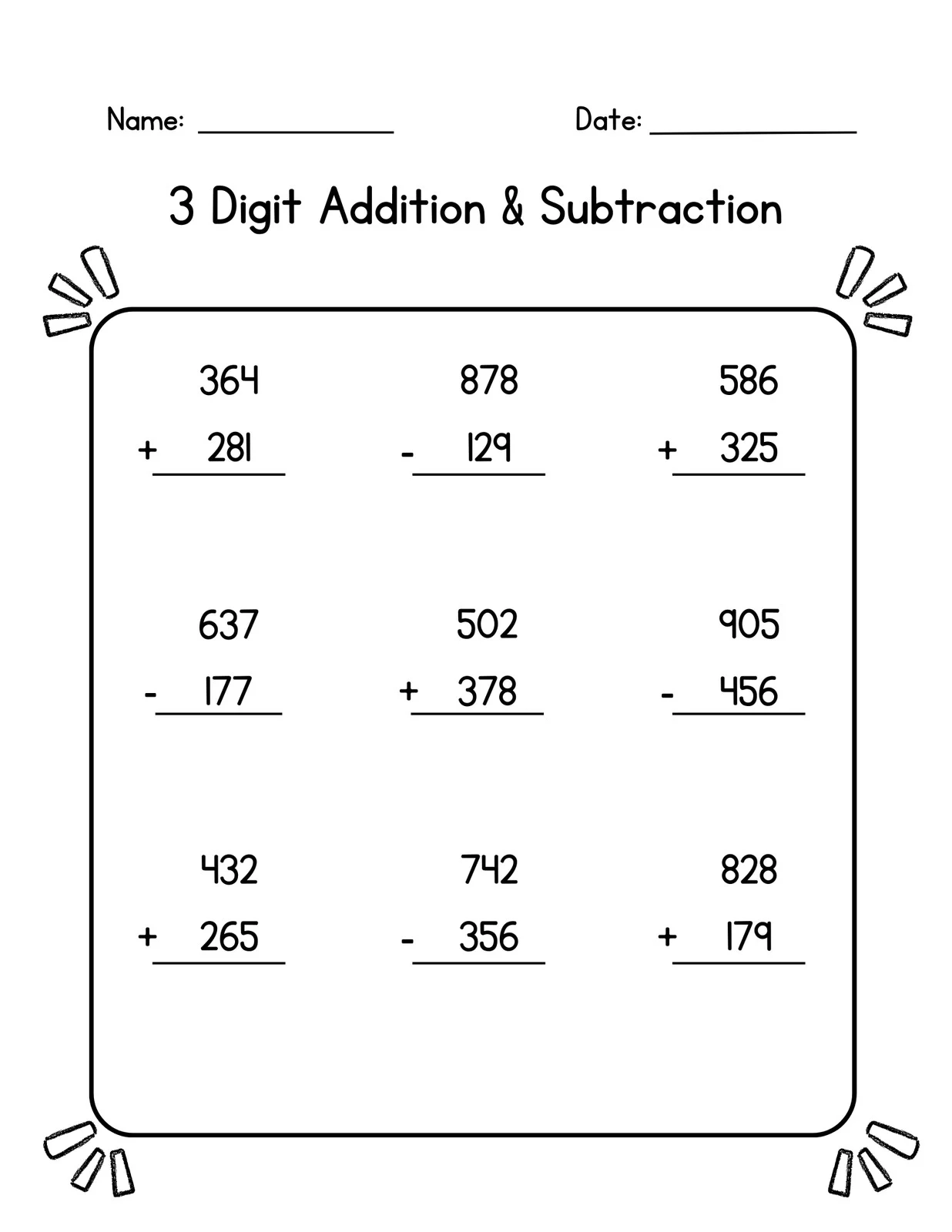 Maths Printable Worksheets Year 3