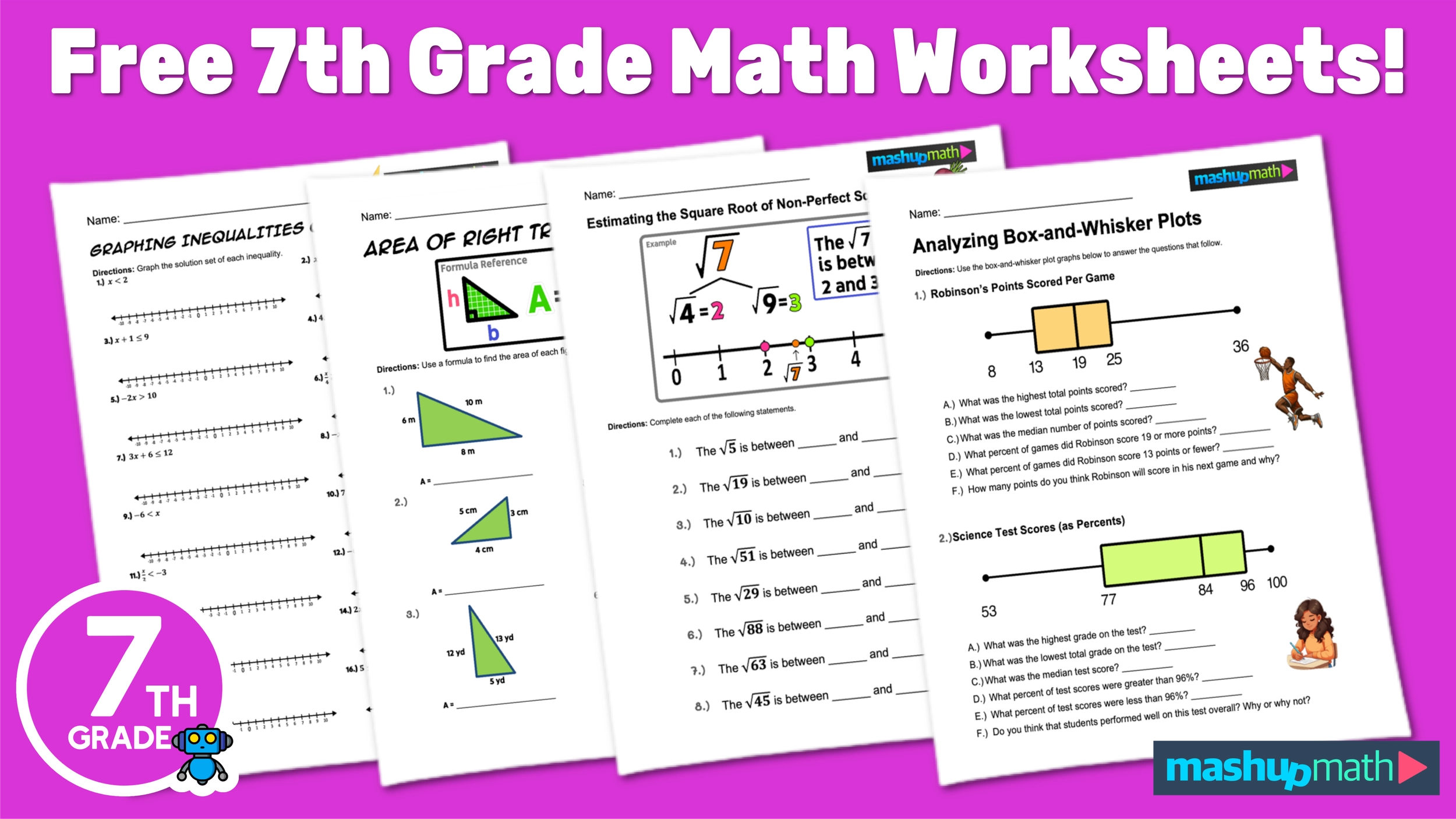 Free Printable Worksheets For 7th Grade Math