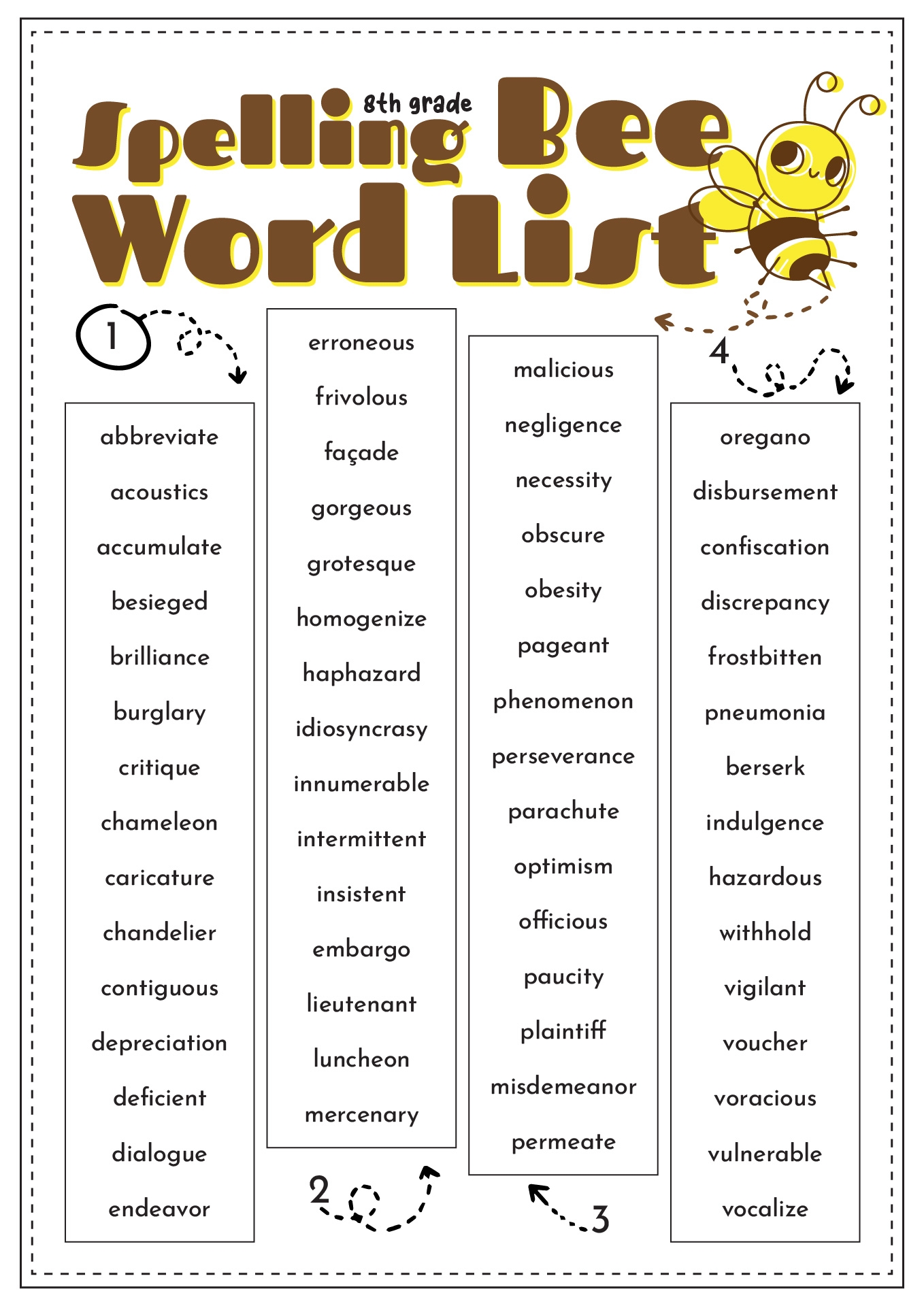 Free 8th Grade Spelling Worksheet Download Free 8th Grade 
