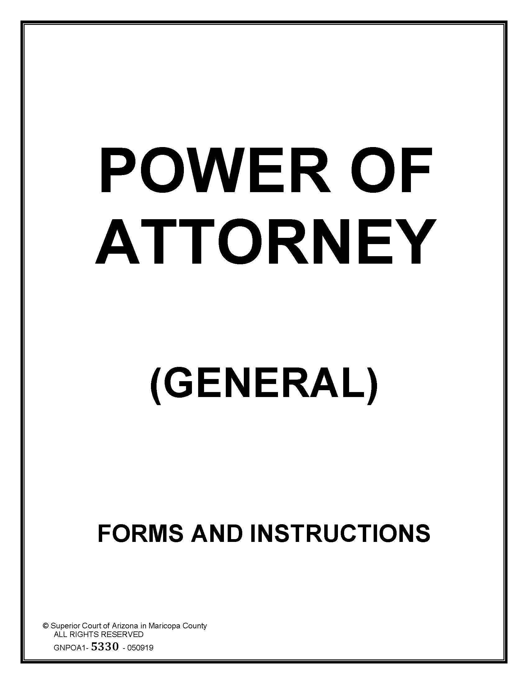 Durable Power Of Attorney Forms Printable Az