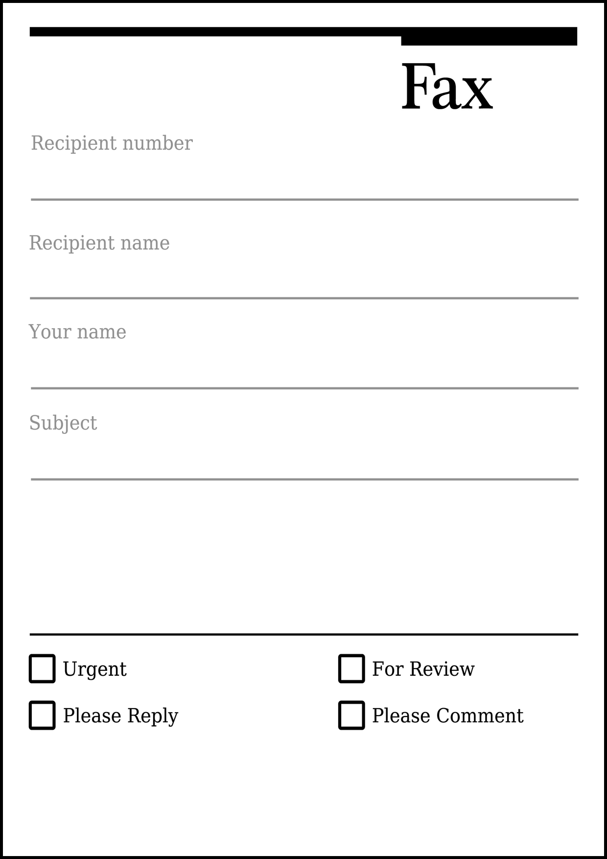Fax Cover Sheet Template Printable