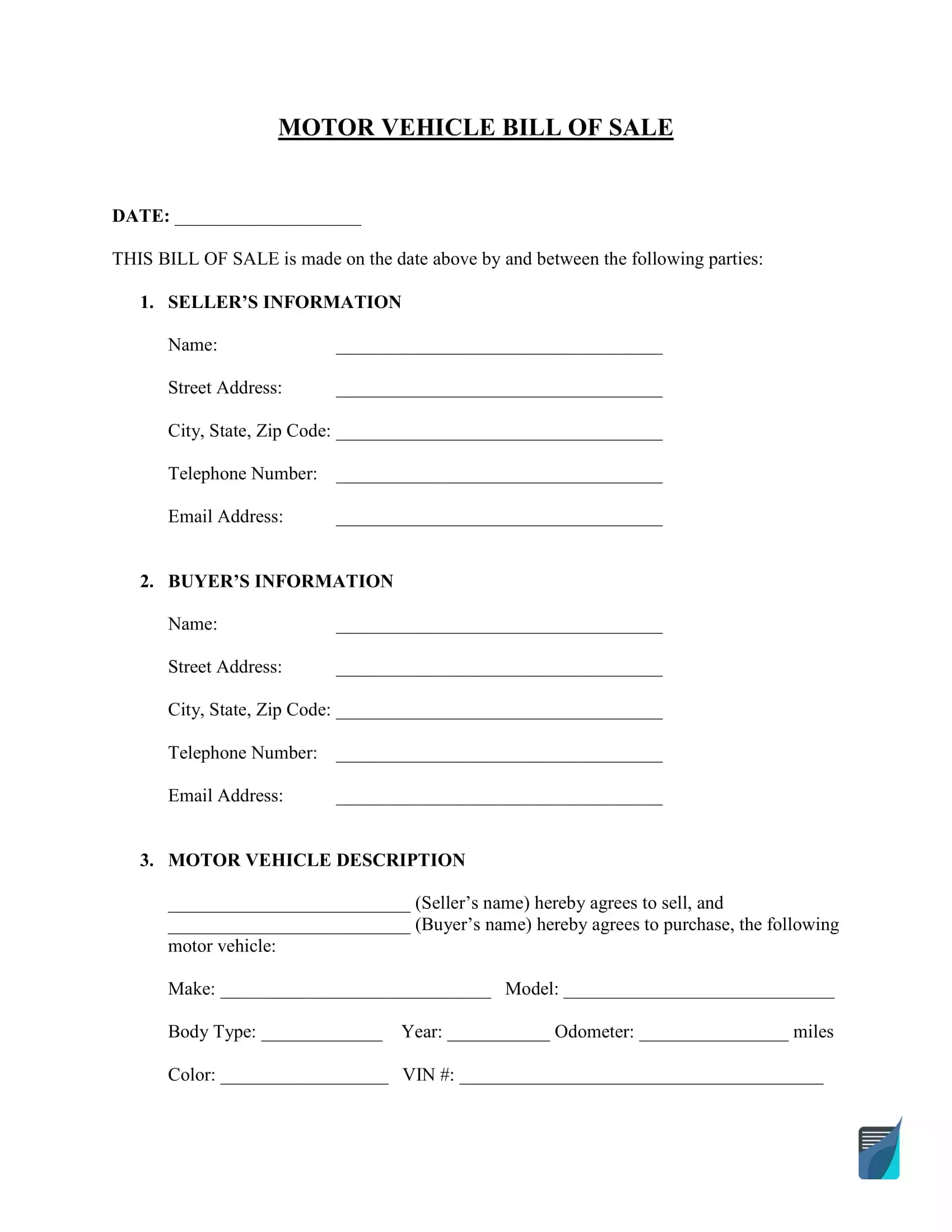 Printable Vehicle Bill Of Sale Template Printable Vehicle Bill Of Sale Template