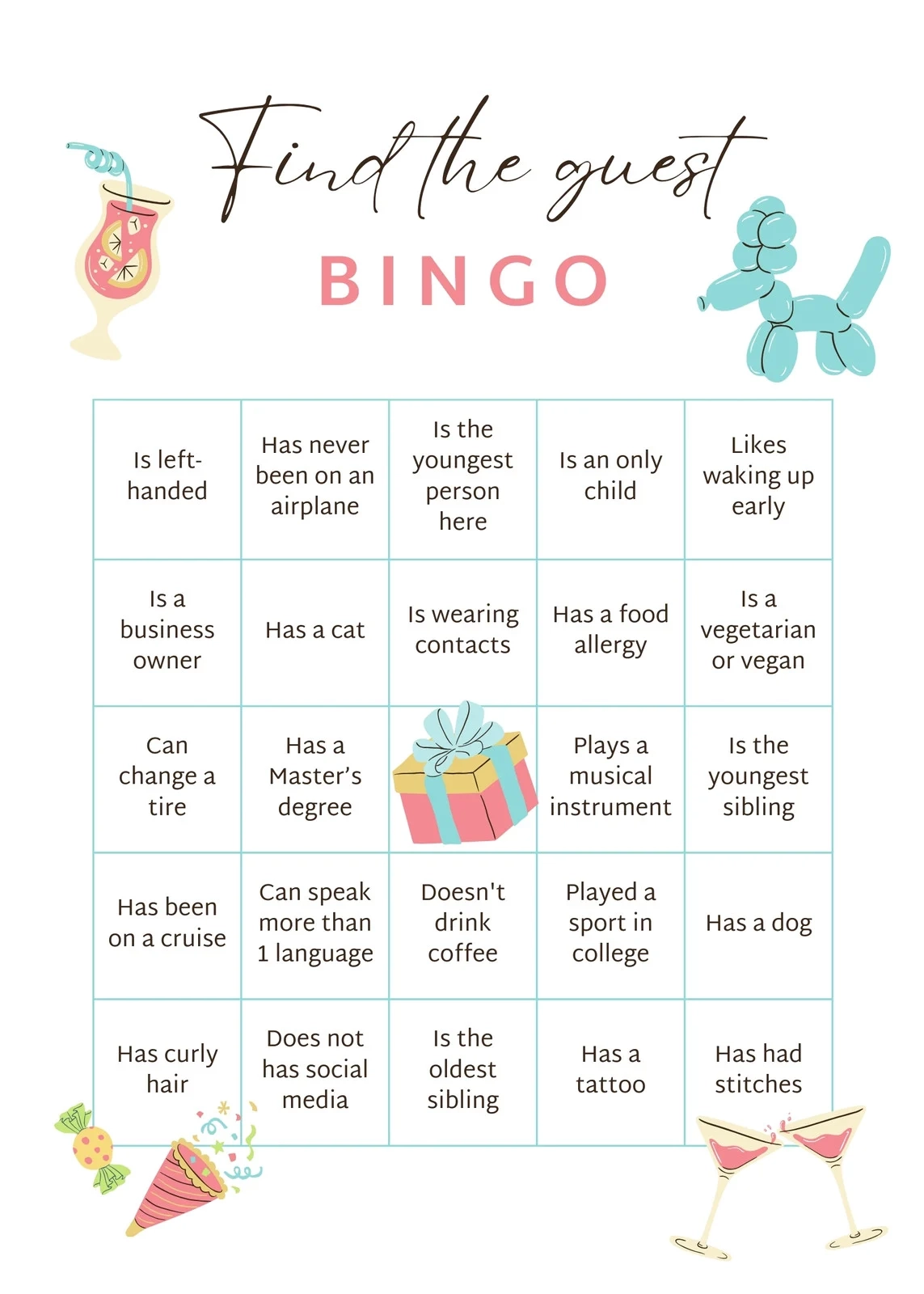 Free Bingo Template Printable