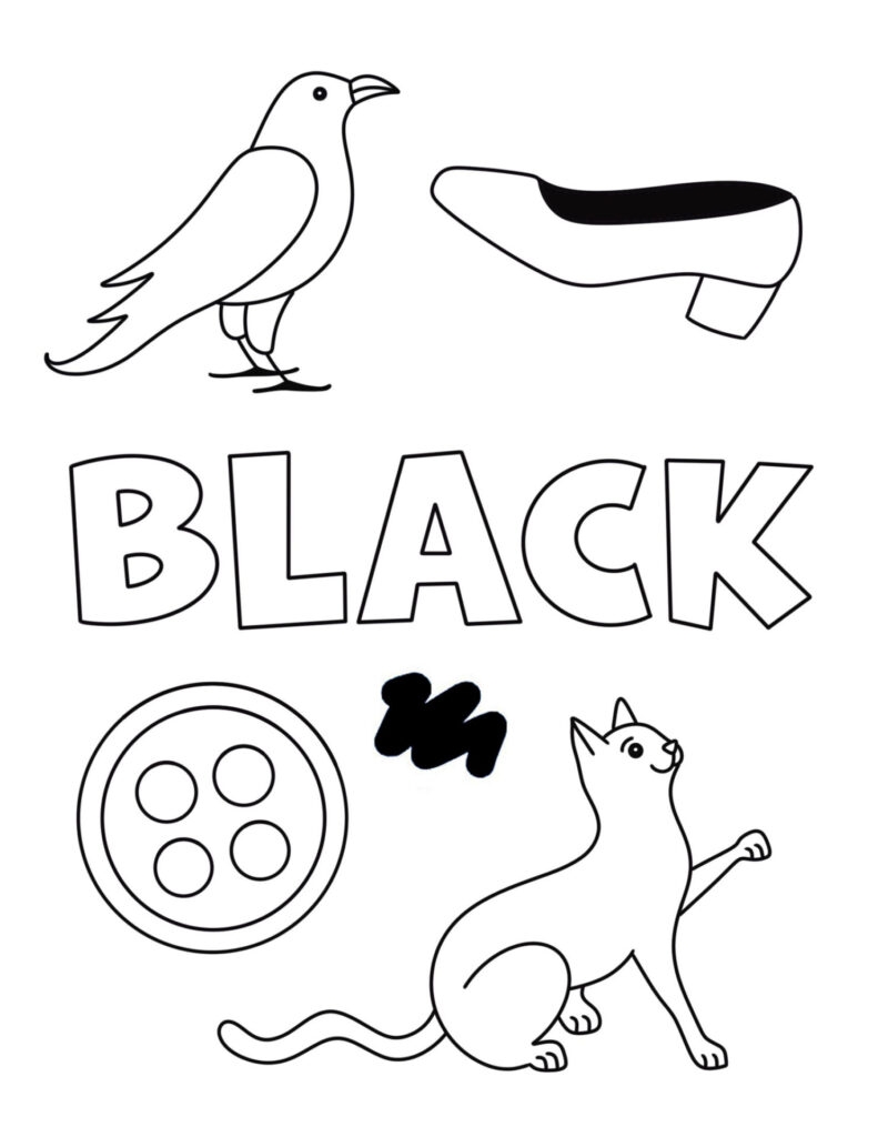 Free Black Worksheets For Preschool Color Learning The 