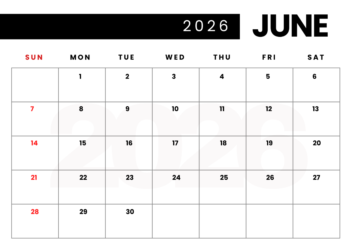 Free Bold June 2026 Calendar Design Template To Edit Online