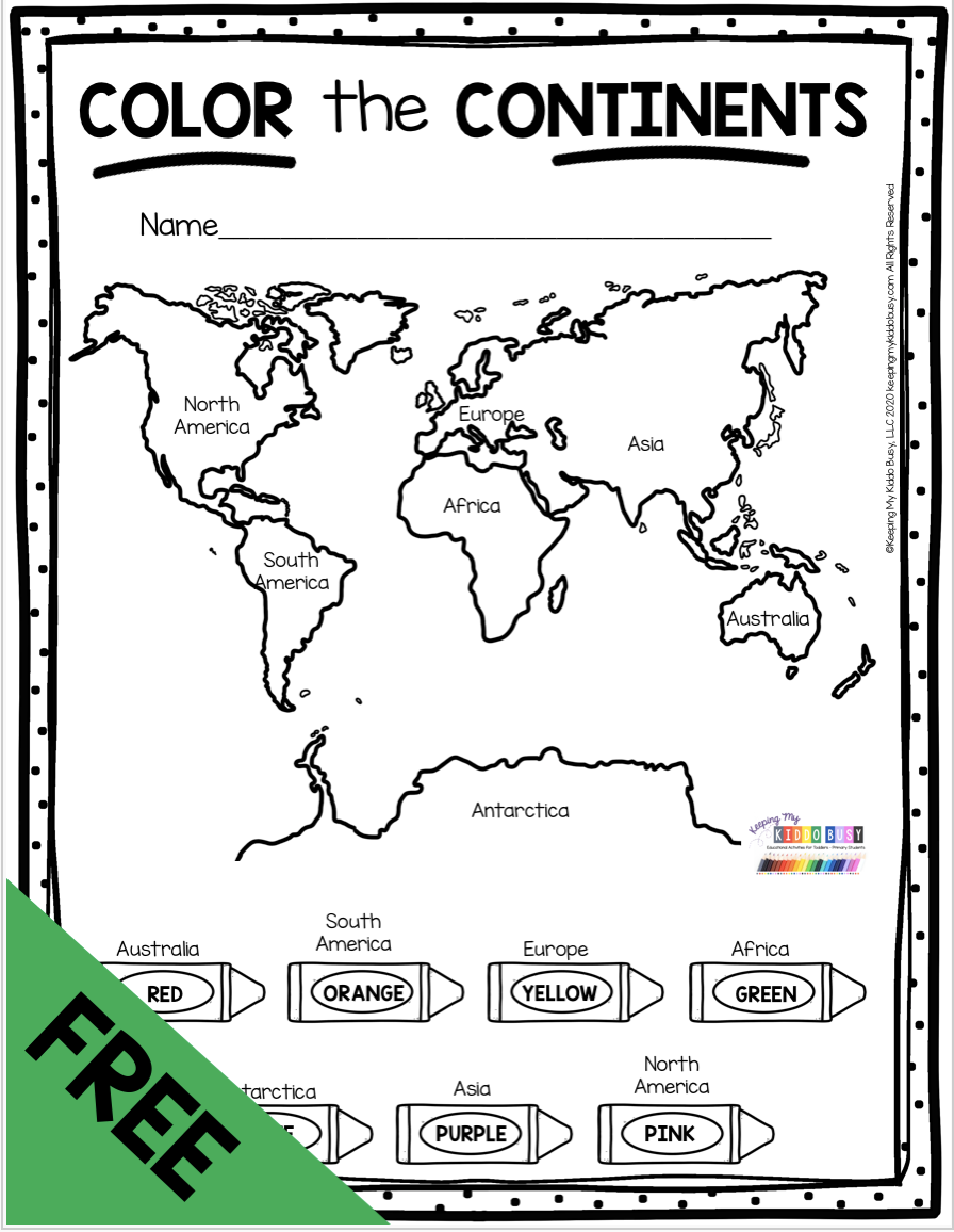 Free Printable Seven Continents Worksheets