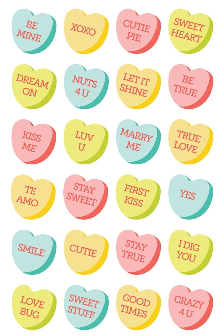 Free Conversation Hearts Clipart SVG Cut Files Hey Let s Make 