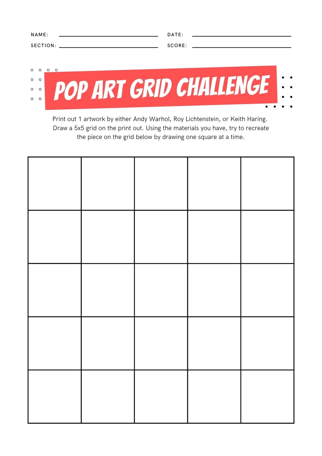 Free Printable Worksheets For Art