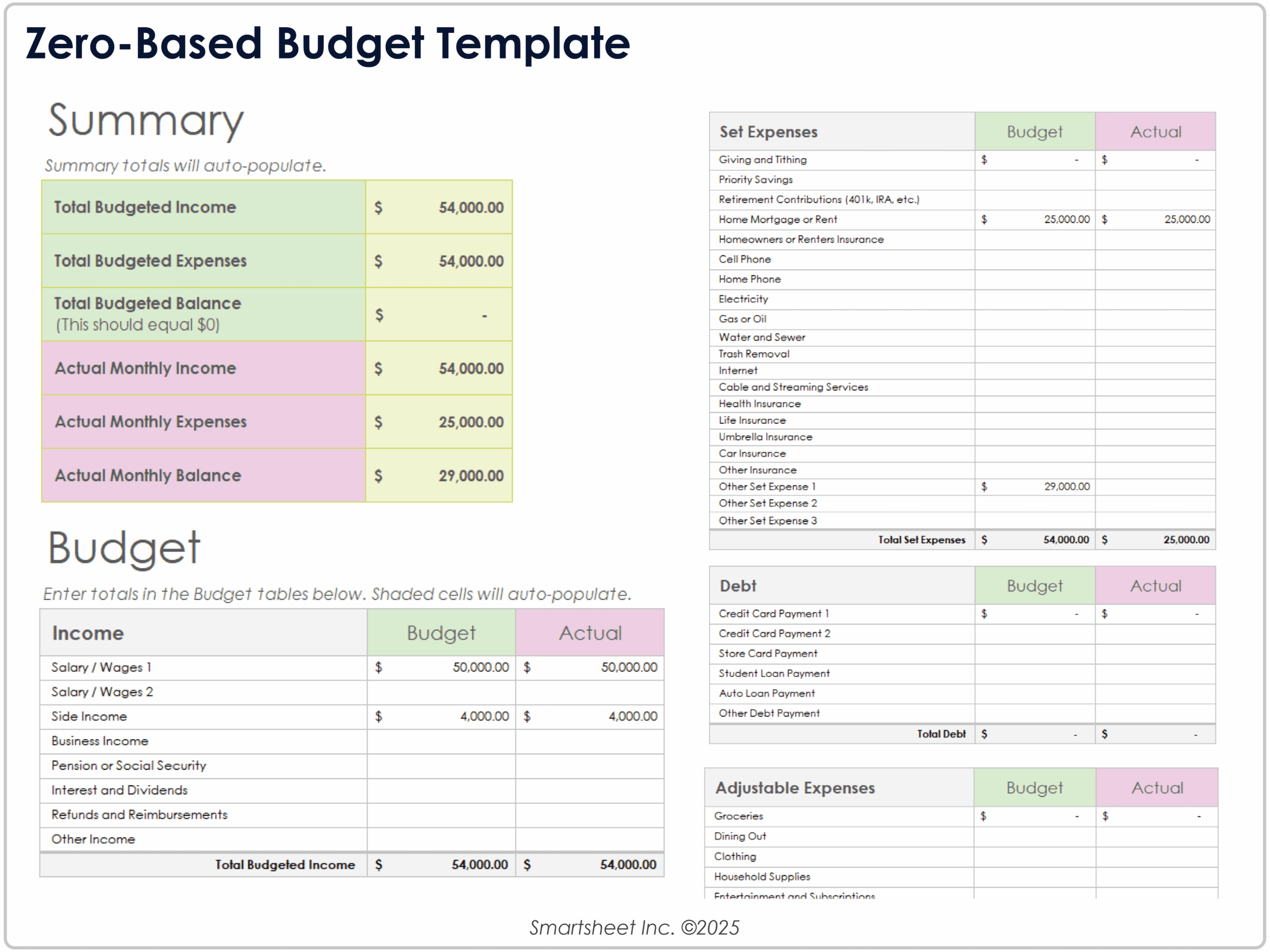 Free Printable Budget Worksheet Excel