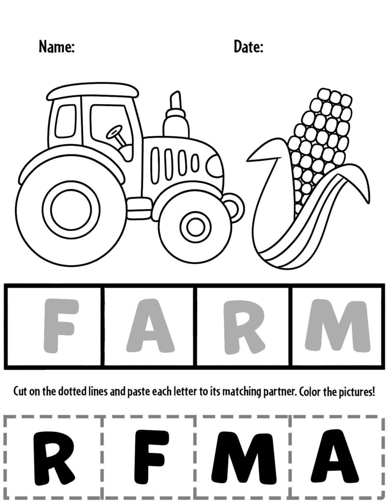 Free Printable Farm Worksheets For Preschoolers