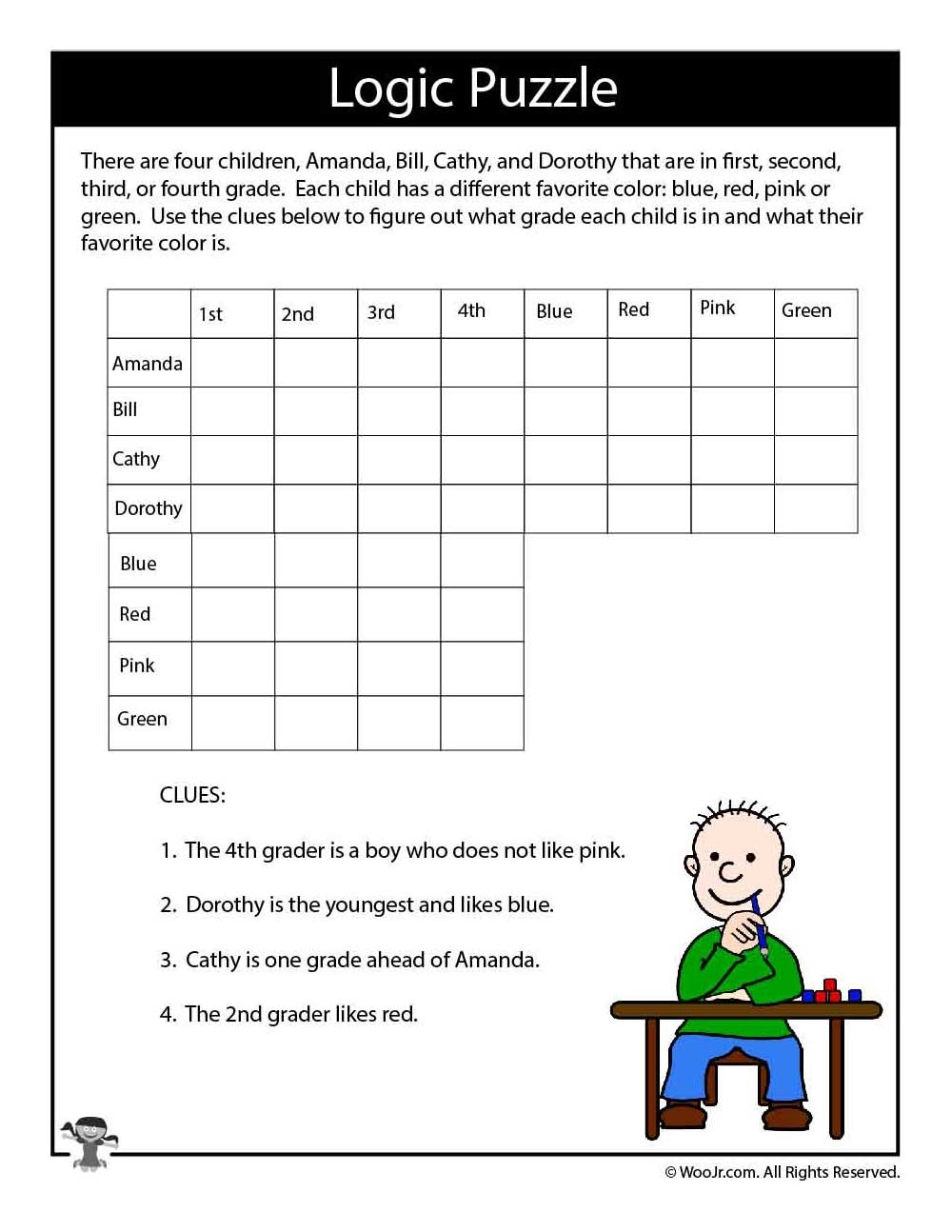 Free Printable Logic Puzzles 5th Grade