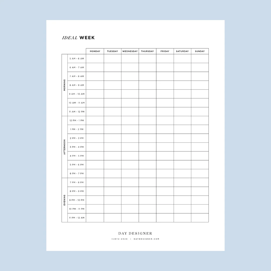 Schedule Printable Template