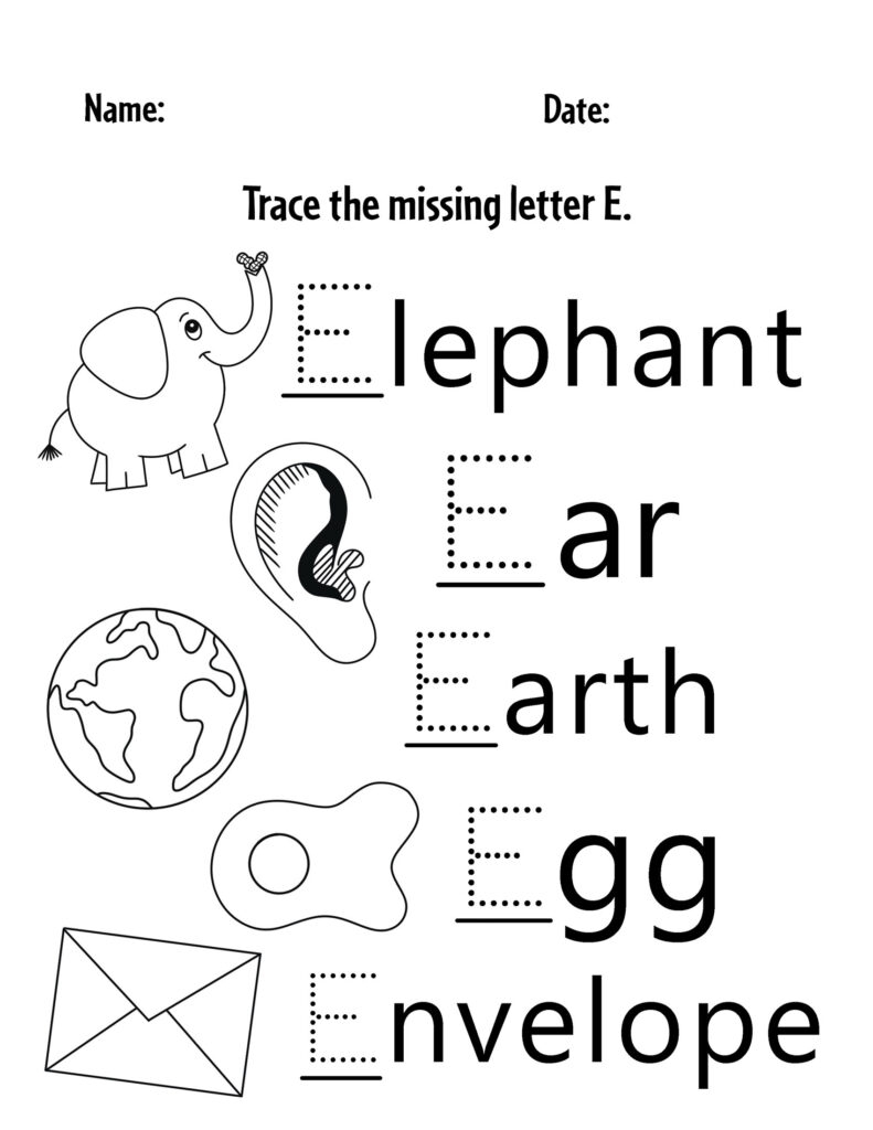 Letter E Worksheets Free Printables