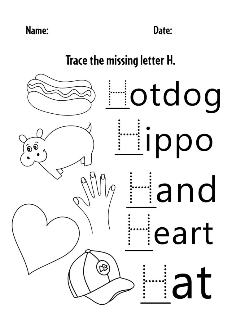 Free Printable Letter H Worksheets Preschool