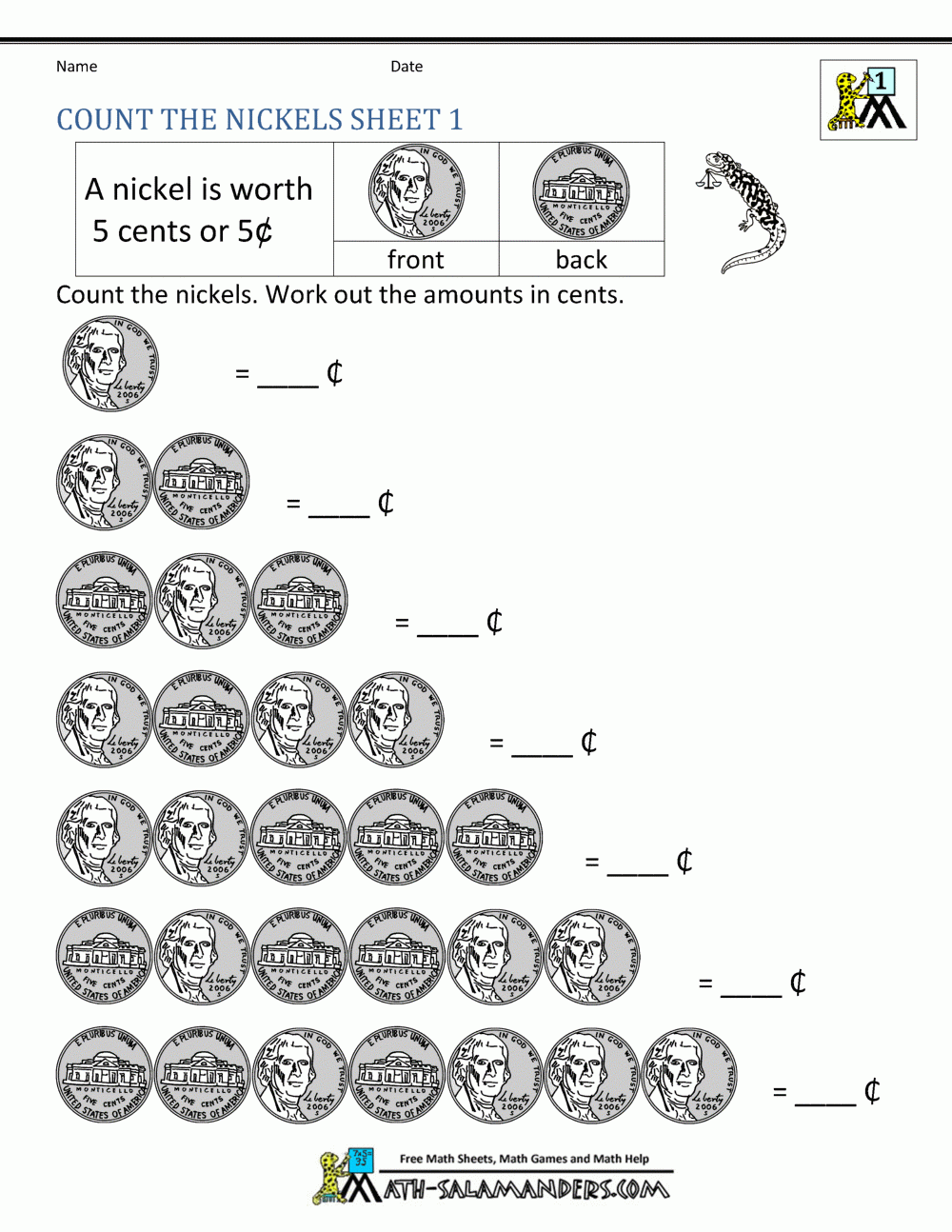 Printable Counting Money Worksheets 3rd Grade