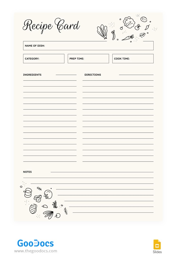 Printable Recipe Template