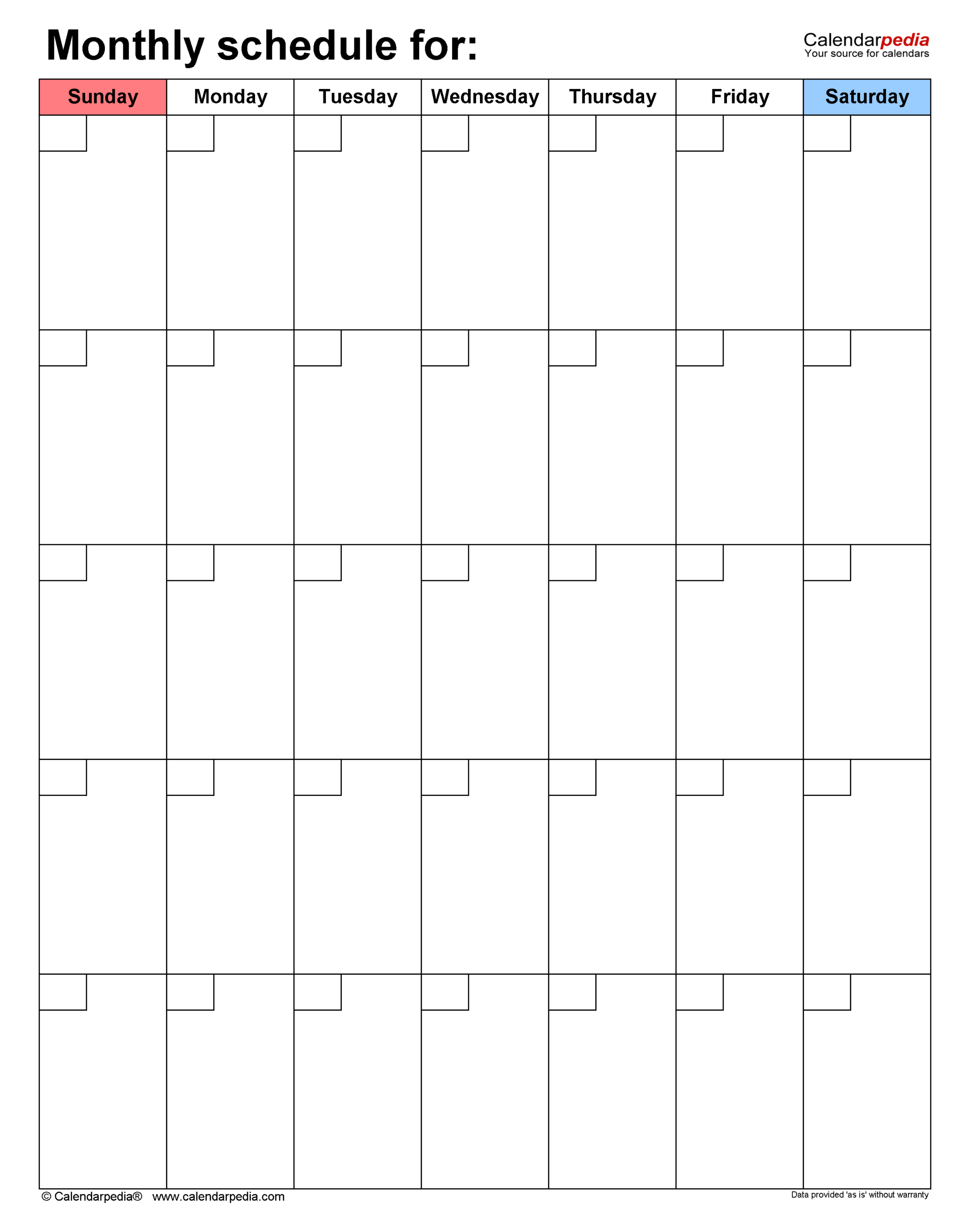 Free Monthly Schedules In PDF Format 22 Templates