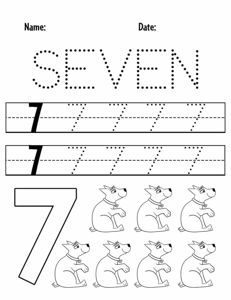 Free Printable Number 7 Worksheets Preschool
