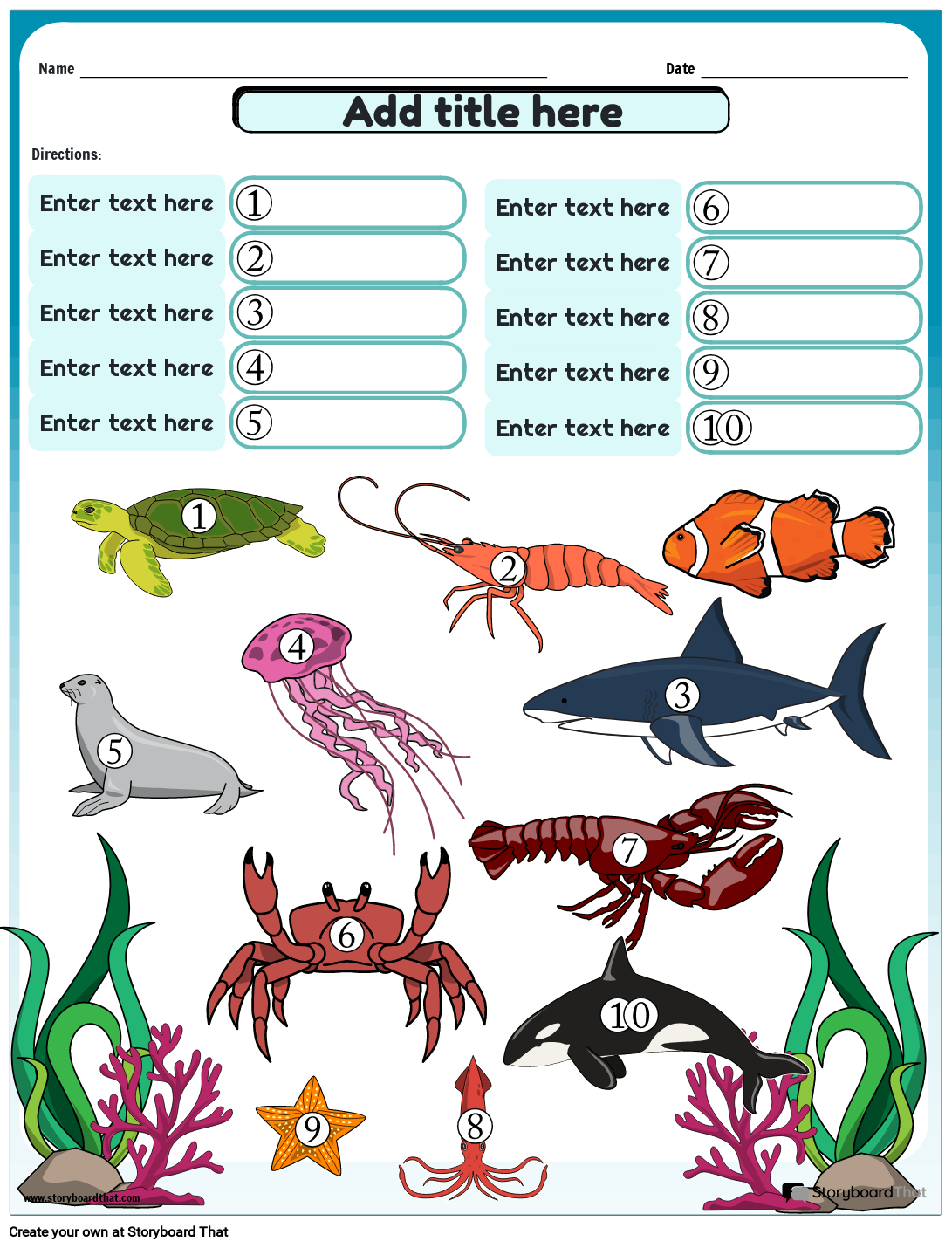 Free Printable Ocean Zone Worksheets For Kids