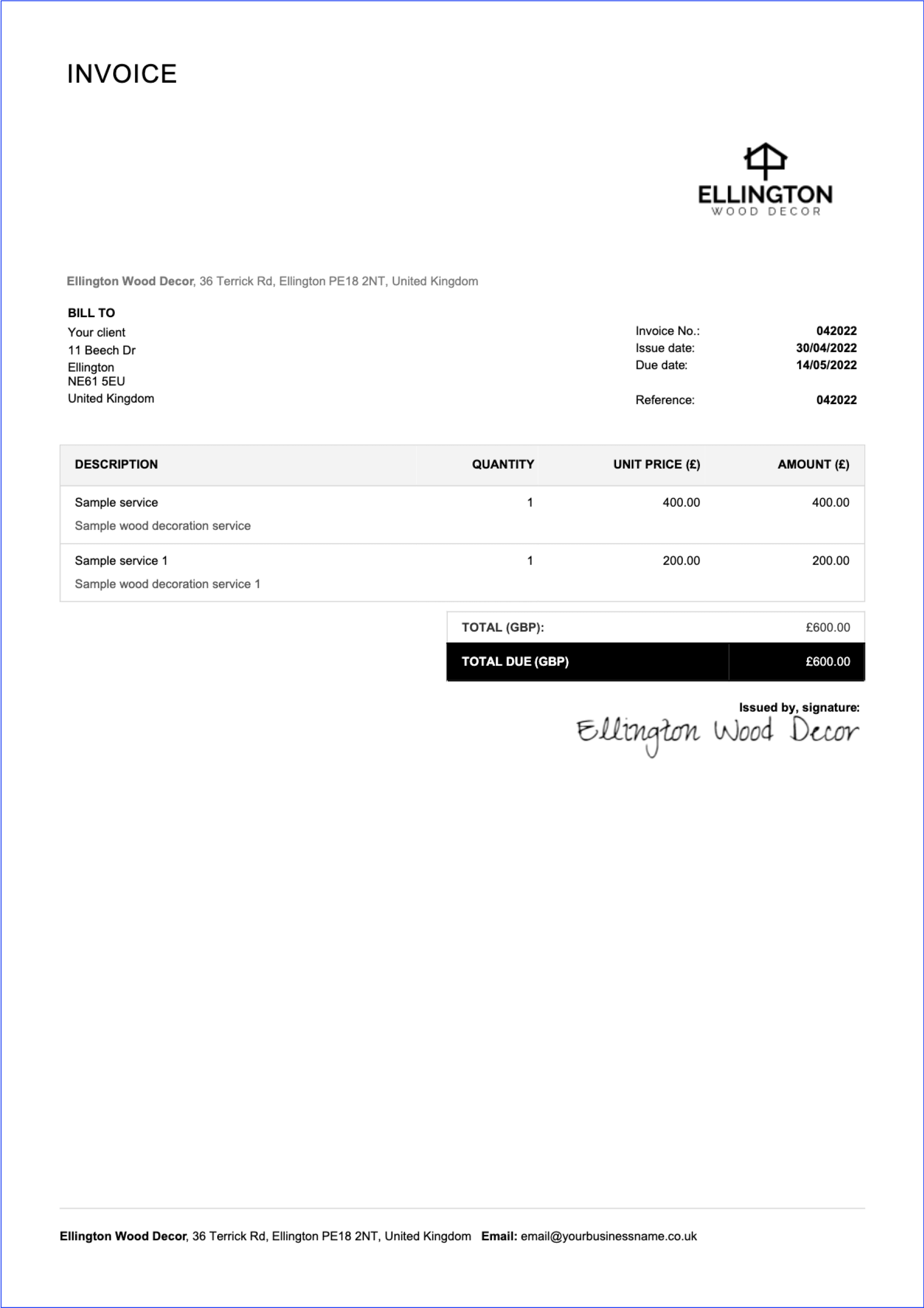 Free Online PDF Invoice Generator Ready In A Few Clicks