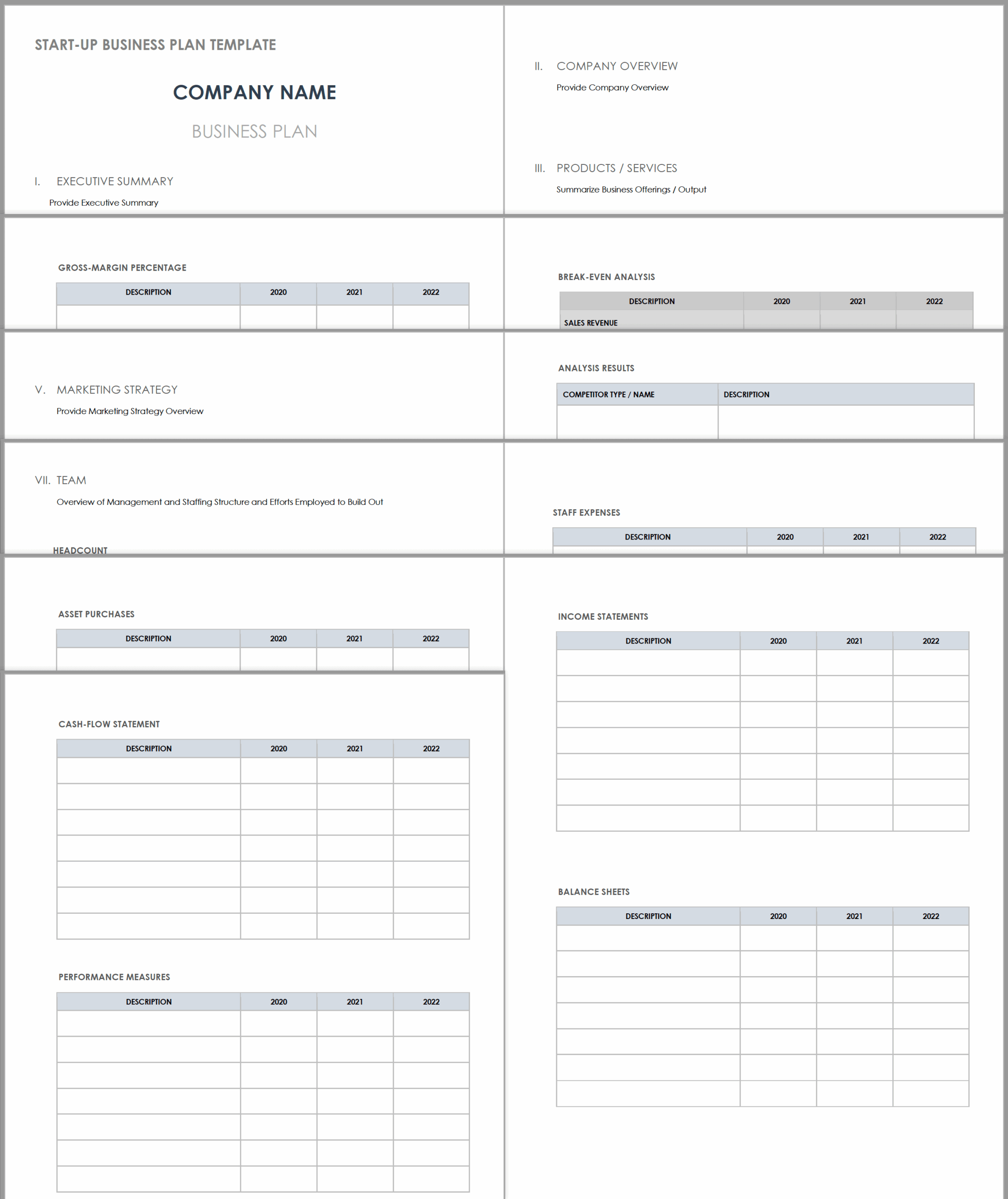 Business Plan Template Free Printable