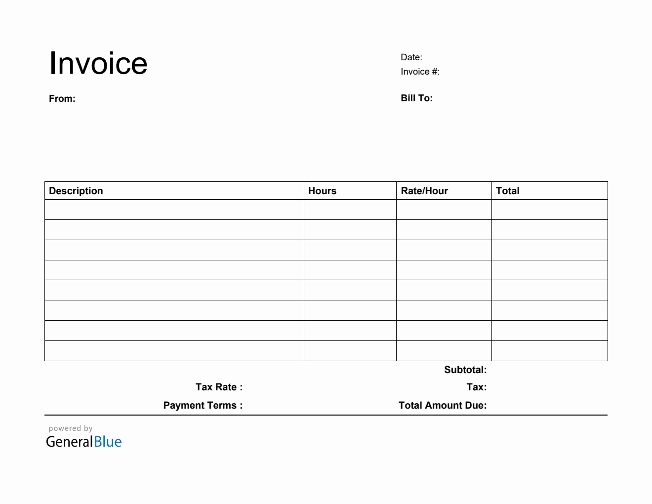 Free Invoice Template Printable