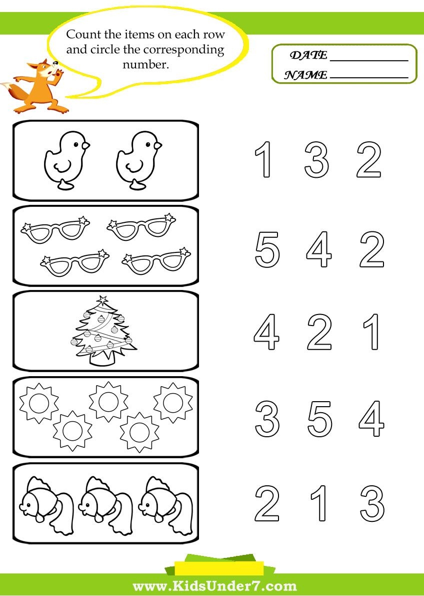 Free Printable Counting Worksheets Preschool