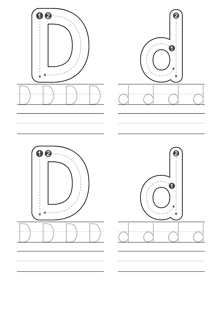 Letter D Free Printable Worksheets