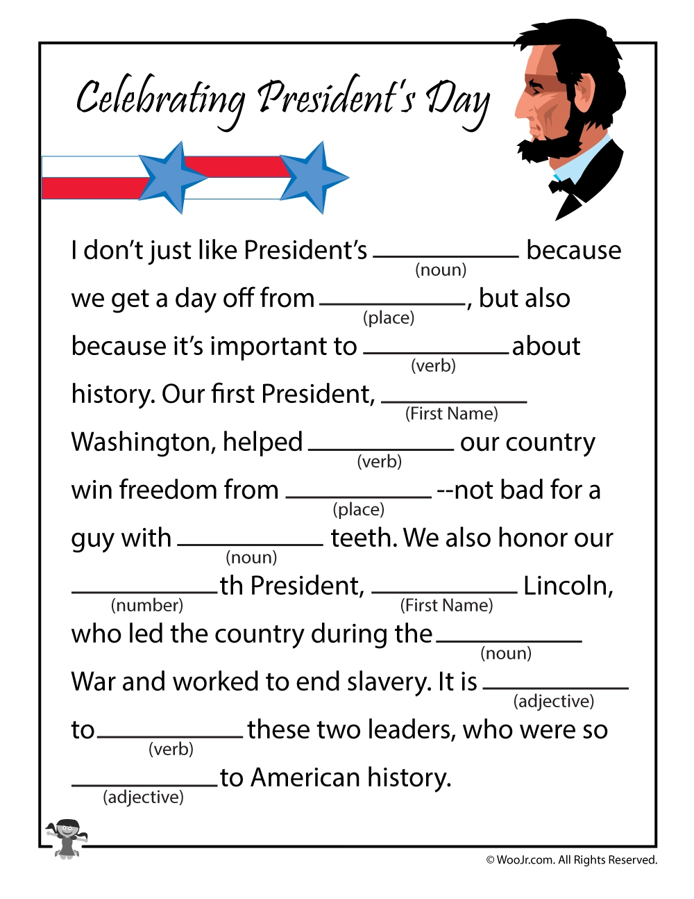 Free Presidents Day Writing Printable Kindermomma 