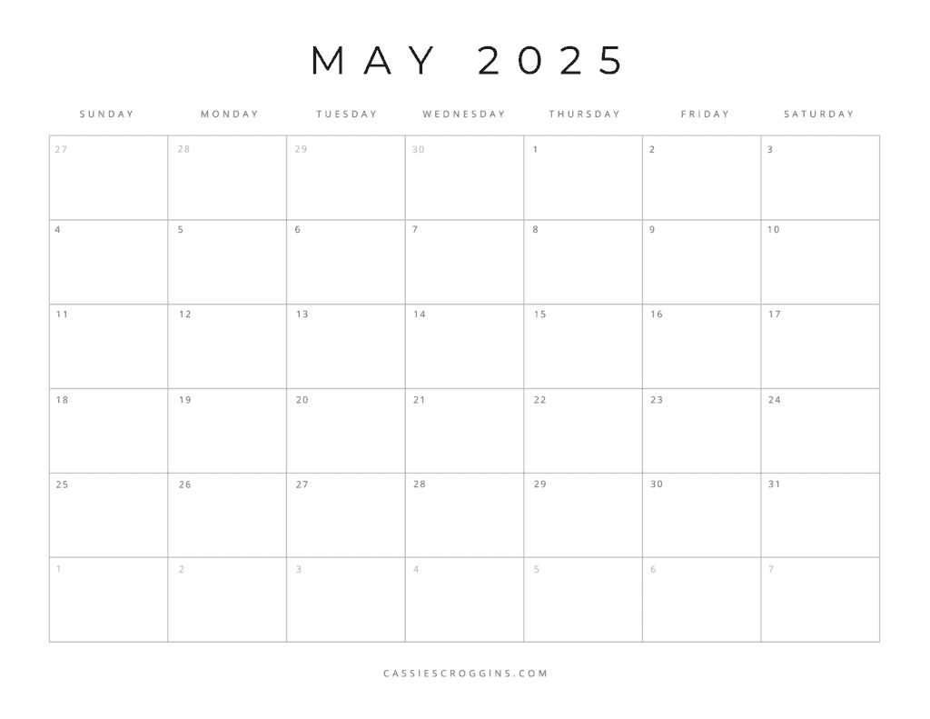 Blank 2025 Calendar Pdf