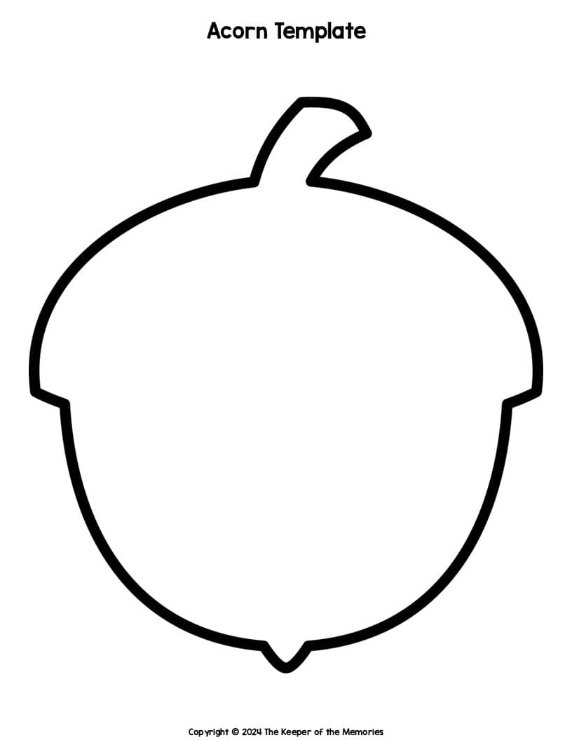 Free Printable Printable Acorn Template