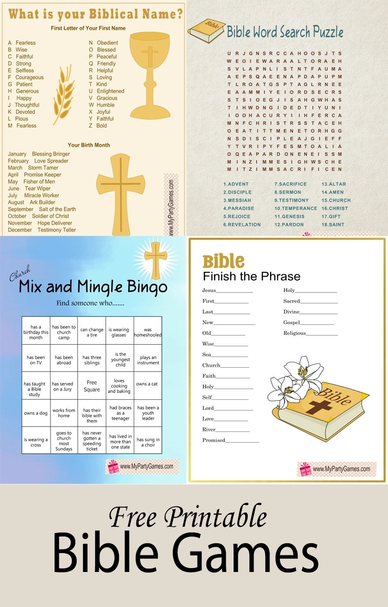 Printable Bible Games And Quizzes