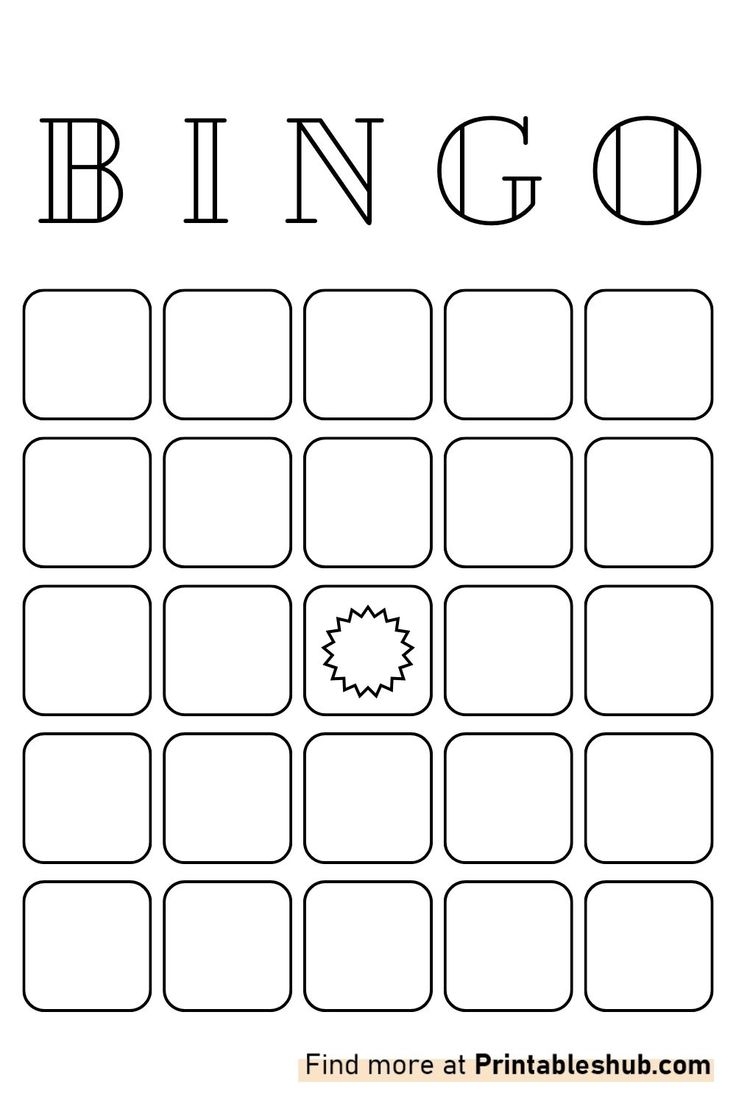 Printable Bingo Board Template