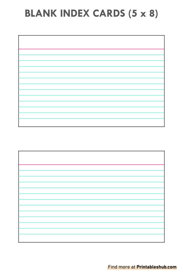 Printable Note Cards Template