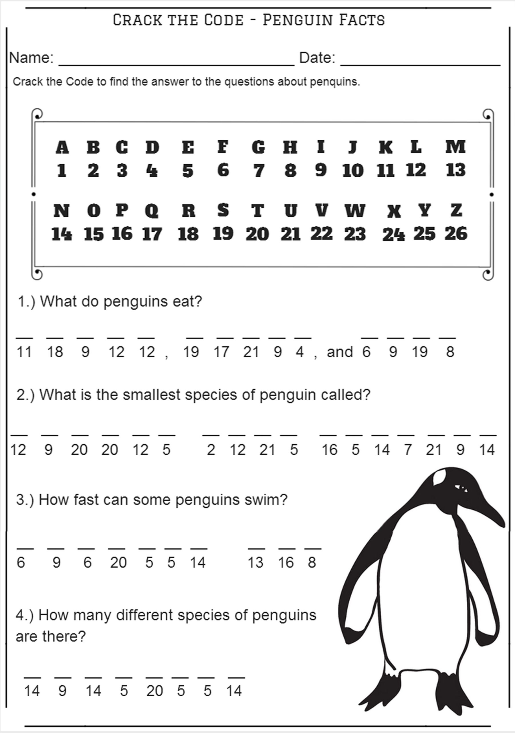 Free Printable Crack The Code Worksheet Pdf