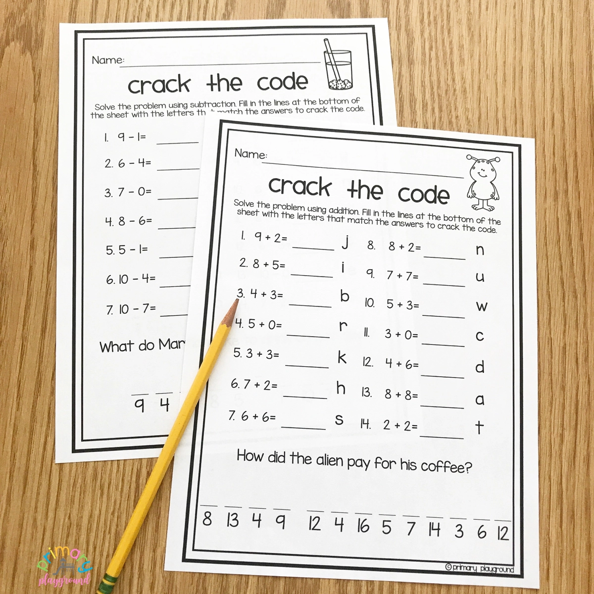 Free Printable Crack The Code Math Primary Playground
