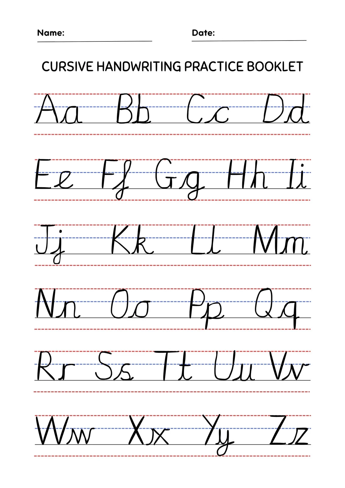 Free Printable Cursive Writing Worksheets