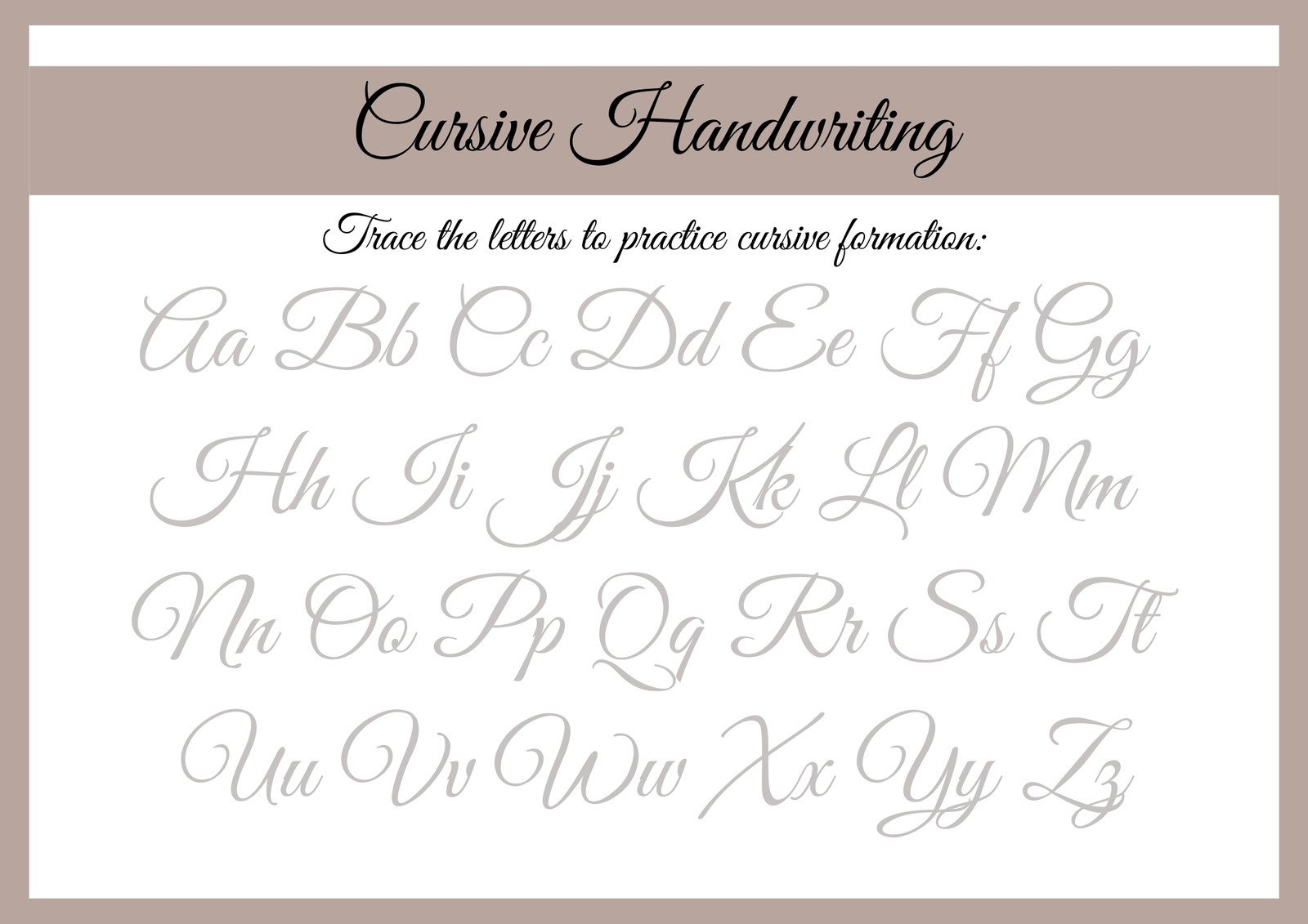 Cursive Worksheets Printable Generator