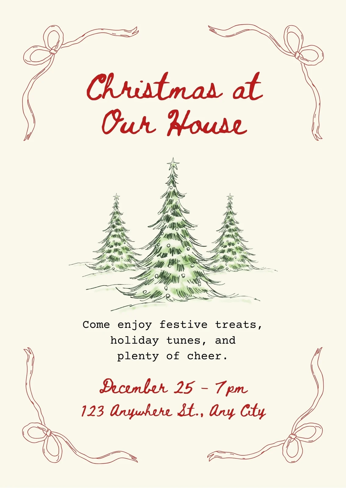 Christmas Invitation Template Free Printable